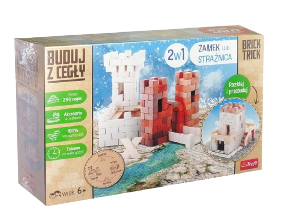 brick trick zamek strażnica zestaw buduj z prawdziwej cegły 2 w 1